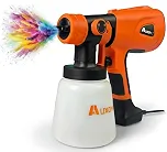 AUXOM Pistola de Pintura Elétrica Profissional 600W, Pulverizador de Tinta com 3 Bicos e Tanque 800ml, Alta Velocidade para Acabamento Uniforme - para Parede, Móveis, Carro e Projetos DIY (220 Volts)