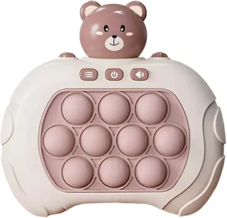 Pop It Jogo Game Educativo Anti Stress Divertido Infantil Quick Fidget Toys Fast Push Puzzle Tecla Silicone Eletrônico Com Música E 4 Modos De Jogar (Ursinho Marrom)