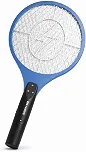 Raquete Elétrica Recarregável Mata Mosquitos com LED, Grade Tripla de Segurança, Bivolt 110/220V