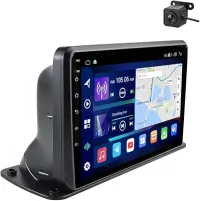 Central Multimídia Android 15 com Tela IPS 9 Polegadas, Bluetooth, Câmera de Ré, Moldura Universal, Preto, 2 Itens