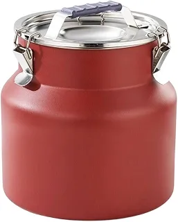 Recipiente de armazenamento de cozinha em aço inoxidável, com vedação hermética e junta de silicone, ideal para alimentos secos, chá, café, ração para, Vermelho Cinábrio, 8L