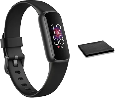 Fitbit Monitor de luxo, atividades e bem-estar – monitor de estresse, sono e frequência cardíaca 24 horas por dia, 7 dias por semana, visor colorido, preto/grafite, tamanho único com faixas pequenas e