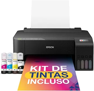 Impressora Epson EcoTank L1250 - Tanque de Tinta Colorida, Wi-Fi Direct, Comando de voz, Bivolt, Cor: Preto