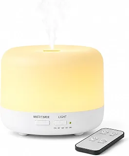Umidificador de Ar e Difusor Aromático Ultrassônico, 300 ml, Bivolt 110/220 V, com Controle Remoto, LED Colorido, Aromaterapia e Desligamento Automático