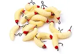 Kit 5/10/20 Iscas Artificiais Larva com Anzol, para Tilápia e Lambari