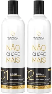 Progressiva Sem Formol Borabella Not Cry More - Alisamento Capilar Profissional, Liso Natural e Brilho Intenso - Kit 2x350ml