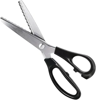 Tesoura Profissional de Picotar Zigue-Zague em Aço Carbono, Lâmina 5mm, Corta Tecido, Couro, EVA, Papel e Scrapbook (Forma triangular)