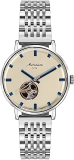 Relógio Mondaine Masculino Automático 32850G0MVNA4 Open Heart Champanhe Aço Safira