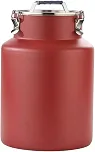 Recipiente de armazenamento de cozinha em aço inoxidável, com vedação hermética e junta de silicone, ideal para alimentos secos, chá, café, ração para, Vermelho Cinnabar, 26L
