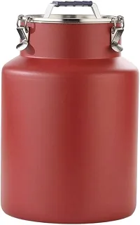 Recipiente de armazenamento de cozinha em aço inoxidável, com vedação hermética e junta de silicone, ideal para alimentos secos, chá, café, ração para, Vermelho Cinnabar, 26L