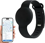 Pulseira Rastreadora GPS Infantil, Localizador Anti-Perda para Crianças, Idosos e Pets, Air tag, Compatível com Android e iOS (Preto)