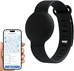 Pulseira Rastreadora GPS Infantil, Localizador Anti-Perda para Crianças, Idosos e Pets, Air tag, Compatível com Android e iOS (Preto)