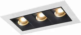 Spot Embutir LED Triplo 3 Focos 6W Bivolt 4000K Luz Neutra Quadrado Linear Branco/Preto Direcionável Para Gesso