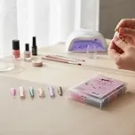 Moldes de Unha Profissionais, 144 Peças em 6 Formatos, Cores Variadas (Rosa, Lilás, Azul, Bege, Transparente), para Alongamento com Gel e Acrílico