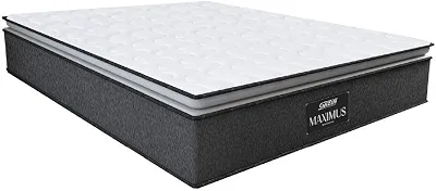 Colchão Casal Queen Molas Ensacadas Pillow Top Maximus 158x198x28cm Cinza/Branco Gazin - Suporta até 120Kg por Pessoa