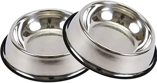 Kit Tigela Inox 2 Comedouro 300ml Pote Ração Água Cão Gato Médio