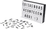 Luminária Letreiro De Led Quadro Light Box Painel A4 Usb Personalizado + 96 Letras Cinema Loja Festa Decorativo Casa - TYDA