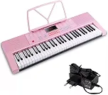 TECLADO MUSICAL 300 TIMBRES 300 RITMOS, 3 MODOS TEACHING, ROSA, MODELO: M-T1280PK