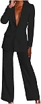A Calça Feminina Trava De Duas Peças De Blazer De Traje De Calça De Blazer Conjunto De Jaqueta De
