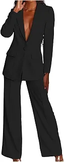 A Calça Feminina Trava De Duas Peças De Blazer De Traje De Calça De Blazer Conjunto De Jaqueta De