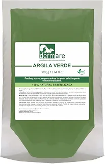 DERMARE Argila Verde Detox 500g Mascara Facial Pele Oleosa e Cravos