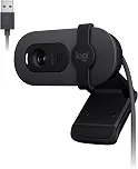 Webcam Full HD Logitech Brio 100 com Microfone Integrado, Proteção de Privacidade, Correção Automática de Luz,Câmera Web para Monitor - Grafite