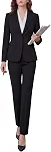 Terno feminino de 2 peças – Blazer casual sem rugas – Roupa profissional para escritório
