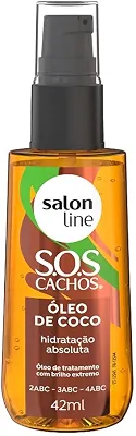 Salon Line, Óleo de Coco, SOS Cachos, Vegano - Para Cabelos Ondulados, Cacheados e Crespos, 42ml