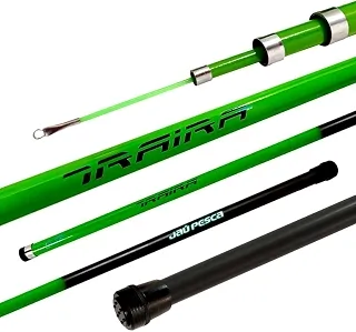 Vara Telescópica Gomo Longo Traira, Fibra de Vidro, Resistência 5-10 LBS, Ação Média - Jaú Pesca