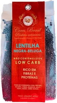 Kit 3X: Lentilha Beluga Negra Sem Glúten Ceres 400g