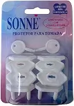 Sonne Protetor De Tomada Com 8 Protetores E 2 Chaves Reserva Branco
