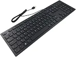 Teclado Dell KB216, Com Fio USB, Teclas Chiclete, Teclas Multimídia, Preto