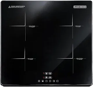 BLACK+DECKER Cooktop de Indução 4 Bocas e Função Power Booster - 4 Zonas, Display Digital, Tampo em Vidro Cerâmico e Trava de Segurança 220V 7200W