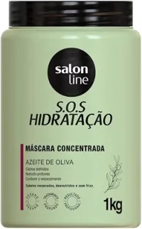 Salon Line, Máscara Capilar, SOS Hidratação, Azeite de Oliva, Vegana - Cabelos Cacheados e Crespos, 1 Kg