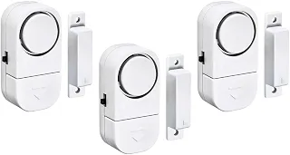 Kit 3 Alarme Sonoro P/ Portas e Janelas, Sem Fio + Bateria Branco