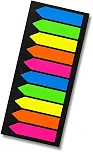 Marcador de Página Adesivo 200 folhas | 10 Cores Neon | Nota Auto Adesiva para Livros e Cadernos