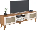 Artely Rack Charlotte para Tv até 75' com 2 Portas, Cinamomo/Off White