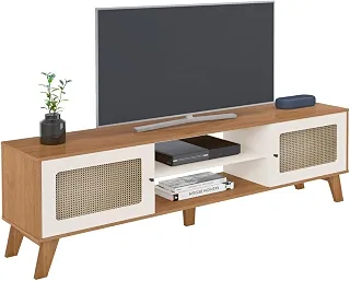 Artely Rack Charlotte para Tv até 75' com 2 Portas, Cinamomo/Off White