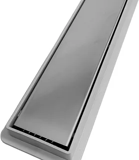 Ralo Linear 5x50cm em Inox com Tampa Oculta + Caixa Coletora Cinza e Tela Protetora