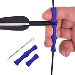YLS Protetor de dedo com arco e flecha para prática de tiro e prática de tiro e prática de tiro fácil instalação com pino, Azul