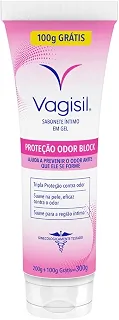 Sabonete Líquido Íntimo Feminino em Gel Vagisil, Odor Block, 300ml