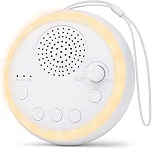 Aparelho de Ruído Branco para Bebê — 16 Sons Naturais, Recarregável USB-C, Luz LED Noturna, Temporizador 15/30/60 e Design Portátil, Melhora o Sono e Reduz Ansiedade e Estresse — Cor Branco