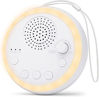 Aparelho de Ruído Branco para Bebê — 16 Sons Naturais, Recarregável USB-C, Luz LED Noturna, Temporizador 15/30/60 e Design Portátil, Melhora o Sono e Reduz Ansiedade e Estresse — Cor Branco