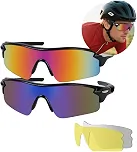 Trailabo Óculos de Sol Esportivos, Óculos de Ciclismo, Proteção UV, com Lentes Âmbar e Cinza, Polarizadas, Adequadas para Ciclismo, Corrida e Atividades ao Ar Livre