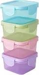 Conjunto De 4 Mini Potes Herméticos Em Plástico Coloridos 150Ml