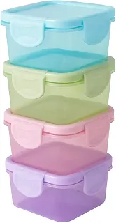 Conjunto De 4 Mini Potes Herméticos Em Plástico Coloridos 150Ml