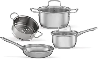 Brinox - Jogo de Panelas Aço Inoxidável Fundo Triplo 4 Peças Jasmin com Indução - Inox