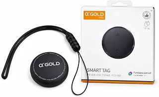 Alpha Gold Pro Smart Tag Localizador Bluetooth TCD-06F para Android | Rastreador de Crianças Pet Malas Carros Bicicletas | Compatível com Google Find Hub | Resistente à Água IPX6 | Preto