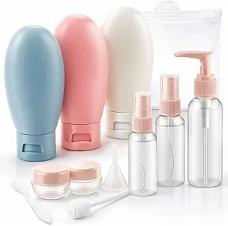 Kit Viagem 11 Peças Frascos de Silicone para Cosméticos Aprovado Avião