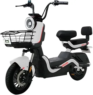 Bicicleta Elétrica Scooter Autopropelida Freio a Disco 650W 48V MD-20 Branca Midori